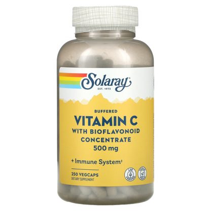 Solaray, Buffered Vitamin C with Bioflavonoid Concentrate, 500 mg, 250 VegCaps