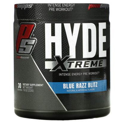 ProSupps, Hyde, Xtreme, Intense Energy Pre Workout, Blue Razz Blitz, 7.8 oz (222 g)