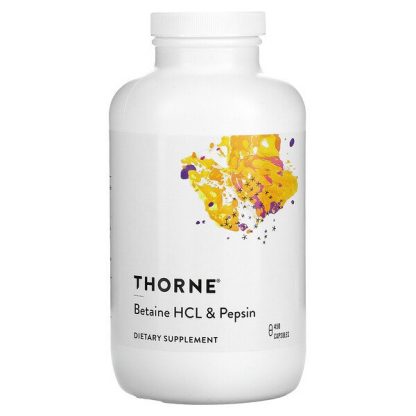 Thorne Research, Betaine HCL & Pepsin, 450 Capsules