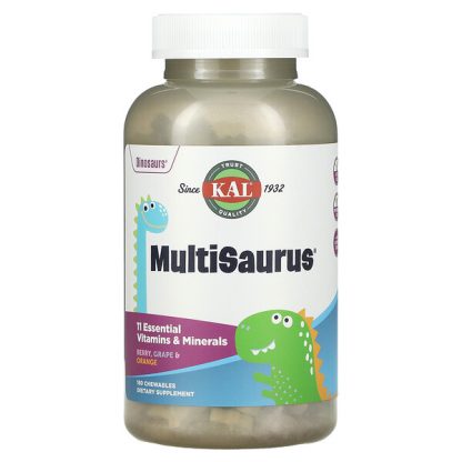 KAL, Dinosaurs, MultiSaurus, Berry, Grape & Orange, 180 Chewables