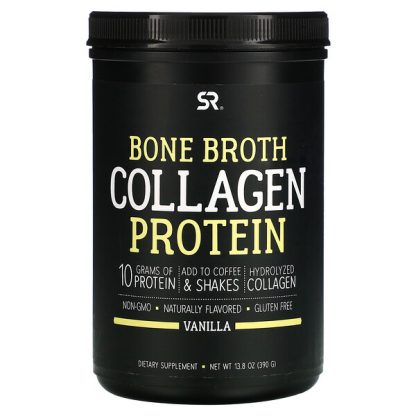 Sports Research, Bone Broth Collagen Protein, Vanilla, 13.8 oz (390 g)