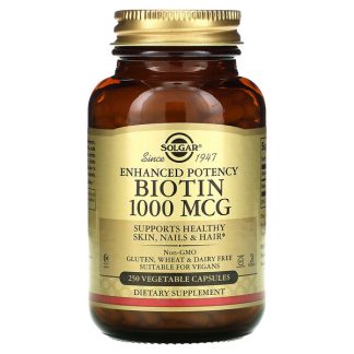 Solgar, Biotin, 1,000 mcg, 250 Vegetable Capsules