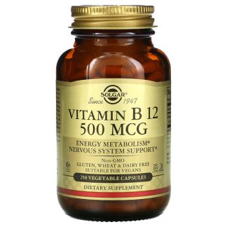 Solgar, Vitamin B12, 500 mcg, 250 Vegetable Capsules