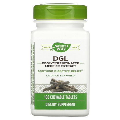 Nature's Way, DGL, Deglycyrrhizinated Licorice Extract, Licorice, 100 Chewable Tablets