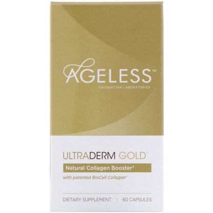 Ageless Foundation Laboratories, UltraDerm Gold, Natural Collagen Booster with Patented BioCell Collagen, 60 Capsules