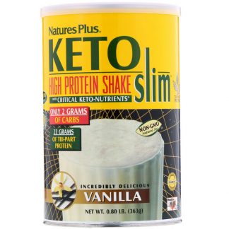 NaturesPlus, Keto Slim, High Protein Shake, Vanilla, 0.80 lb (363 g)