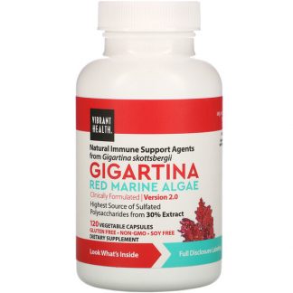 Vibrant Health, Gigartina, Red Marine Algae, Version 2.0, 120 Vegetable Capsules