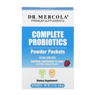 Dr. Mercola, Complete Probiotics Powder Packets, Natural Raspberry , 70 Billion CFU, 30 Packets, 0.12 oz (3.5 g) Each