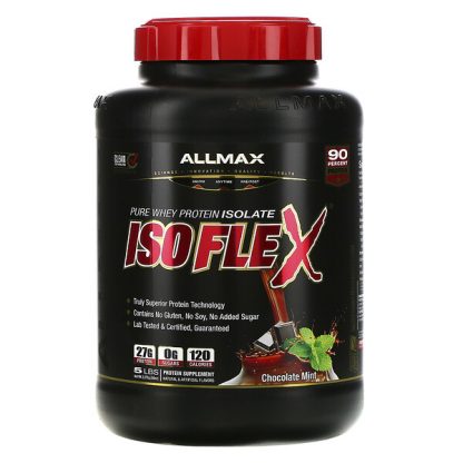 ALLMAX Nutrition, Isoflex, Pure Whey Protein Isolate (WPI Ion-Charged Particle Filtration), Chocolate Mint, 5 lbs (2.27 kg)