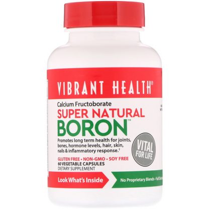 Vibrant Health, Super Natural Boron, 60 Vegetable Capsules