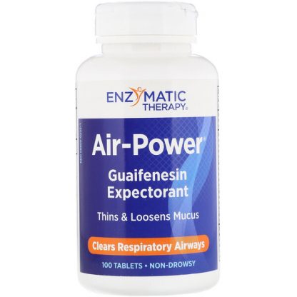 Enzymatic Therapy, Air-Power, Guaifenesin Expectorant, 100 Tablets