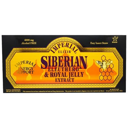 Imperial Elixir, Siberian Eleuthero & Royal Jelly Extract, Alcohol Free, 4000 mg, 30 Bottles, 0.34 fl oz (10 ml) Each