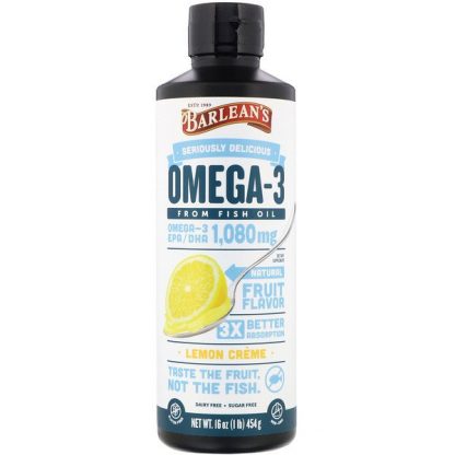 Barlean's, Omega-3, Fish Oil, Lemon Creme, 16 oz (454 g)