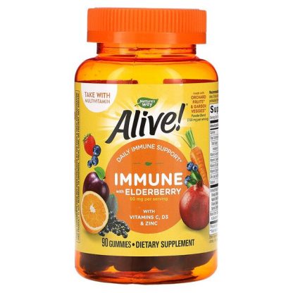 Nature's Way, Alive! Immune Gummies, Grape/Cherry, 90 Gummies