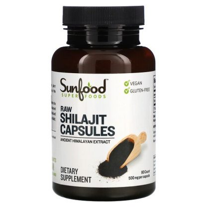 Sunfood, Raw Shilajit Capsules, 500 mg, 90 Capsules