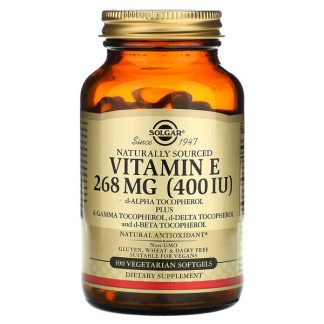 Solgar, Naturally Sourced Vitamin E, 268 mg (400 IU), 100 Vegetarian Softgels