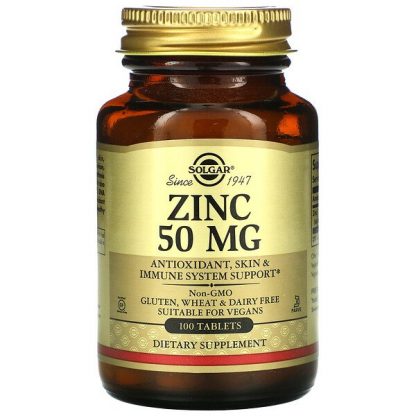 Solgar, Zinc, 50 mg, 100 Tablets