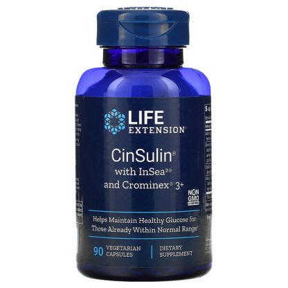 Life Extension, CinSulin with InSea2 and Crominex 3+, 90 Vegetarian Capsules