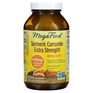 MegaFood, Turmeric Curcumin Extra Strength, Whole Body, 237.5 mg, 120 Tablets