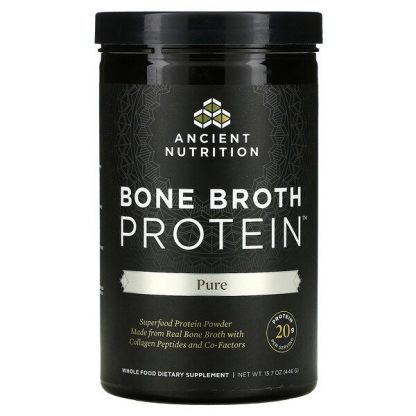 Dr. Axe / Ancient Nutrition, Bone Broth Protein, Pure, 15.7 oz(446 g)