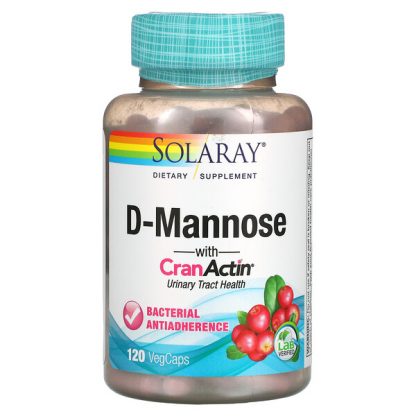 Solaray, D-Mannose with CranActin, Urinary Tract Health, 120 VegCaps