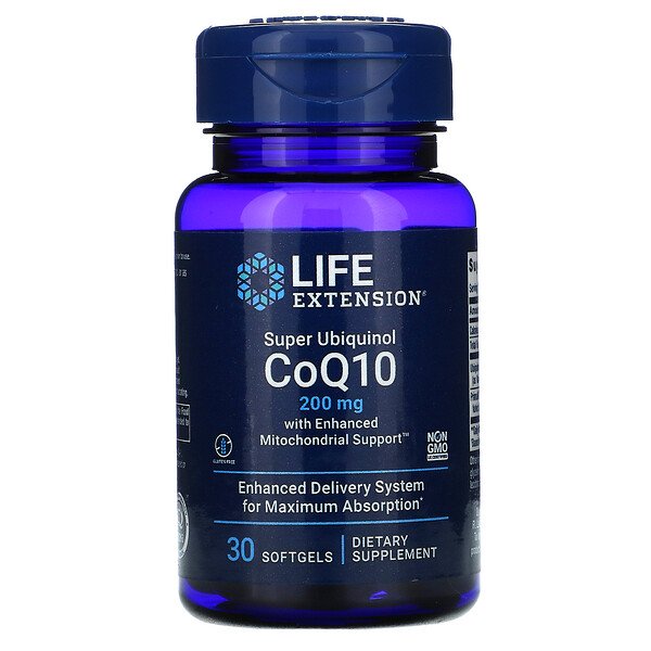 Life Extension, Super Ubiquinol CoQ10 with Enhanced Mitochondrial Support, 200 mg, 30 Softgels