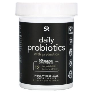 Sports Research, Daily Probiotics with Prebiotics, 60 Billion CFU, 30 Delayed Release Veggie Capsules