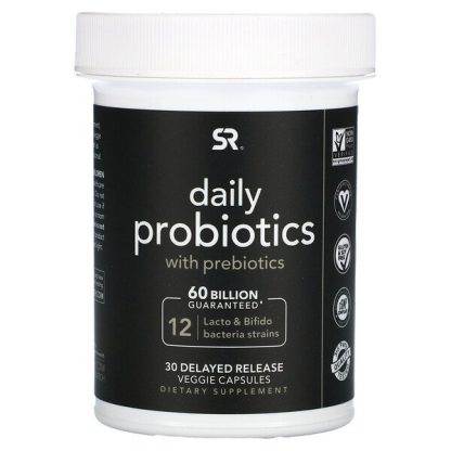 Sports Research, Daily Probiotics with Prebiotics, 60 Billion CFU, 30 Delayed Release Veggie Capsules