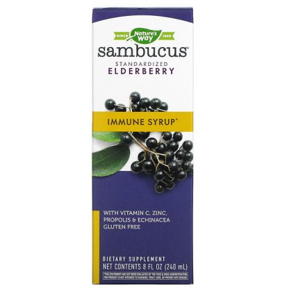 Nature's Way, Sambucus Immune Syrup, Standardized Elderberry, 8 fl oz (240 ml)