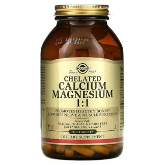 Solgar, Chelated Calcium Magnesium 1:1, 240 Tablets