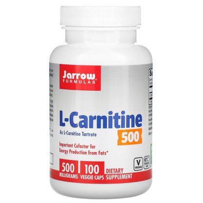 Jarrow Formulas, L-Carnitine 500, 500 mg, 100 Veggie Caps