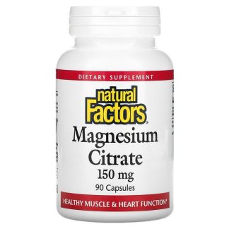 Natural Factors, Magnesium Citrate, 150 mg, 90 Capsules