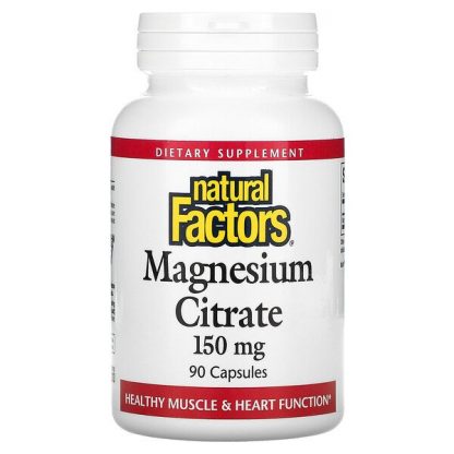 Natural Factors, Magnesium Citrate, 150 mg, 90 Capsules