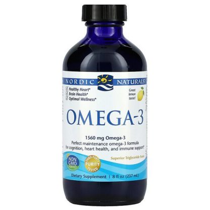 Nordic Naturals, Omega-3, Lemon, 1560 mg, 8 fl oz (237 ml)