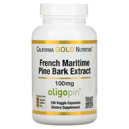 California Gold Nutrition, French Maritime Pine Bark Extract, Oligopin, Antioxidant Polyphenol, 100 mg, 180 Veggie Capsules