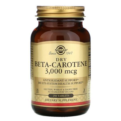 Solgar, Dry Beta-Carotene, 3,000 mcg, 250 Tablets