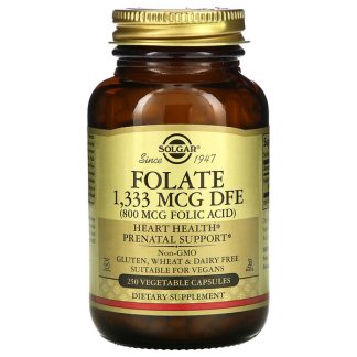 Solgar, Folate, 800 mcg, 250 Vegetable Capsules