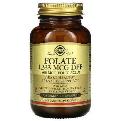 Solgar, Folate, 800 mcg, 250 Vegetable Capsules