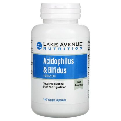 Lake Avenue Nutrition, Acidophilus & Bifidus, Probiotic Blend, 8 Billion CFU, 180 Veggie Capsules