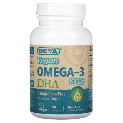 Deva, Vegan Omega-3 DHA, 200 mg, 90 Softgels