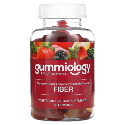 Gummiology, Fiber Gummies, Natural Peach, Strawberry, & Blackberry Flavors, 90 Gummies