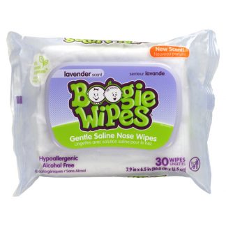 Boogie Wipes, Gentle Saline Nose Wipes, Lavender Scent, 30 Wipes