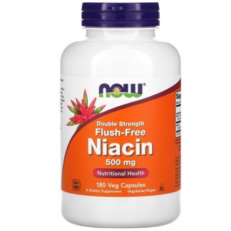 NOW Foods, Niacin, Flush-Free, Double Strength, 500 mg, 180 Veg Capsules