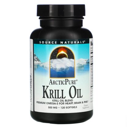 Source Naturals, ArcticPure, Krill Oil, 500 mg, 120 Softgels