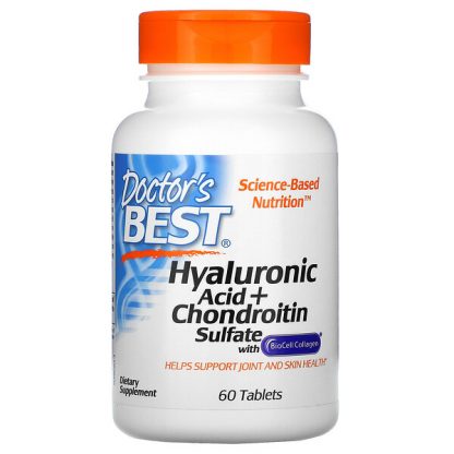 Doctor's Best, Hyaluronic Acid + Chondroitin Sulfate with BioCell Collagen, 60 Tablets