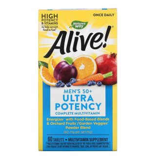 Nature's Way, Alive! Men's 50+ Ultra Potency Complete Multivitamin, 60 Tablets