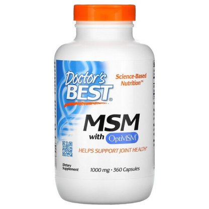 Doctor's Best, MSM with OptiMSM, 1,000 mg, 360 Capsules