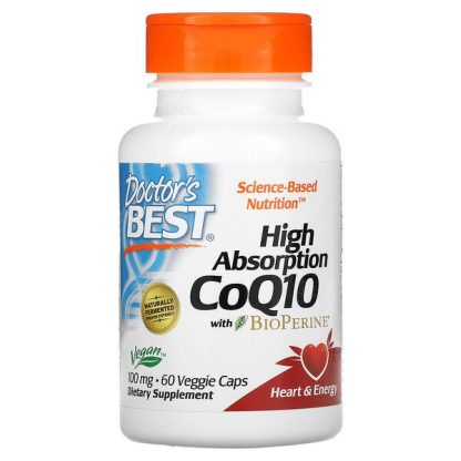 Doctor's Best, High Absorption CoQ10 with BioPerine, 100 mg, 60 Veggie Caps