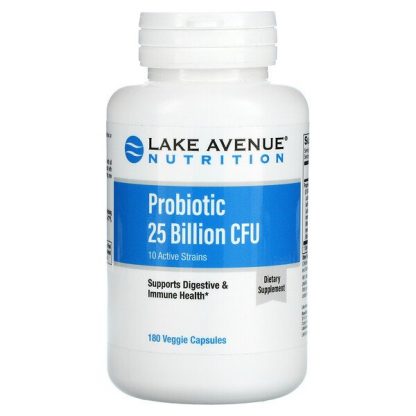 Lake Avenue Nutrition, Probiotics, 10 Active Strains, 25 Billion CFU, 180 Veggie Capsules