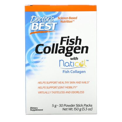 Doctor's Best, Fish Collagen with Naticol, 5 g, 30 Powder Stick Packs